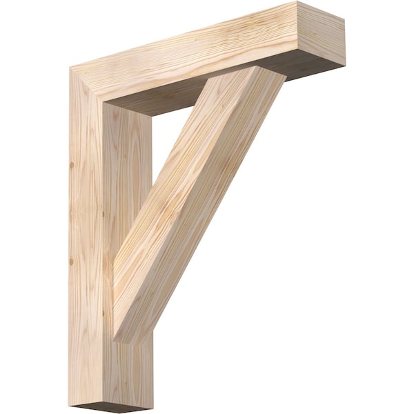 Ekena Millwork Traditional Block Smooth Bracket w/ Offset Brace, Douglas Fir, 5 1/2"W x 22"D x 26"H BKT0604X22X26TRA05SDF - main